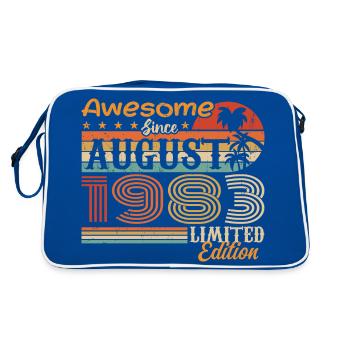 1963 August Geschenkidee August 1963 - Retro Tasche - Blau/Weiß - Hinten