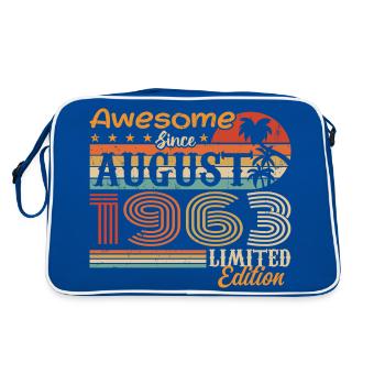 1963 August Geschenkidee August 1963 - Retro Tasche - Blau/Weiß - Hinten