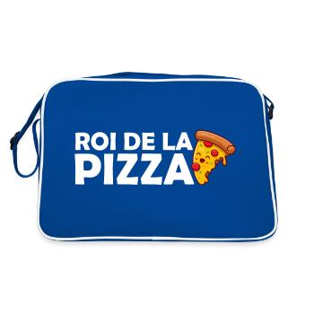Pizza - Pizzeria - Cadeau - Manger - Drôle - Roi - Sac Retro - bleu/blanc - Dos