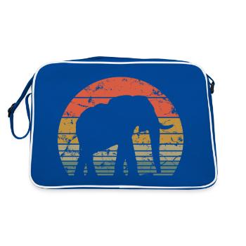 Éléphant Rétro Silhouette Faune Amoureux des éléphants - Sac Retro - bleu/blanc - Dos