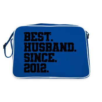 Best Husband Since 2012, 11 Years Anniversary Gift - Retro Bag - blue/white - Back