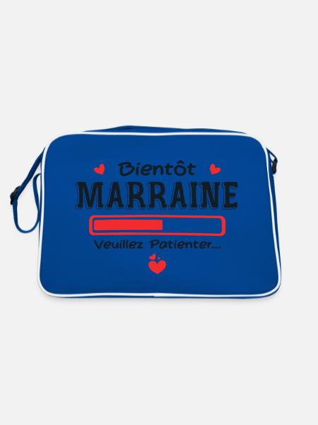 Bientôt marraine - Humour Marraine Future Marraine - Sac Retro - bleu/blanc - Dos