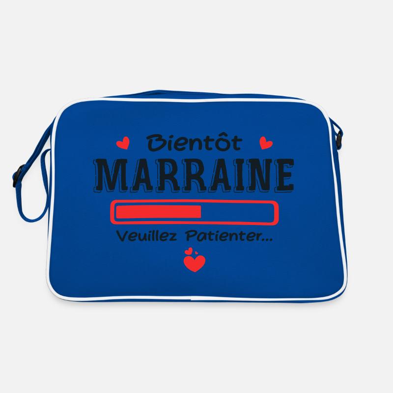 Bientôt marraine - Humour Marraine Future Marraine - Sac Retro - bleu/blanc
