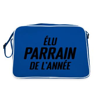 élu parrain de l'année - cadeau parrain - Sac Retro - bleu/blanc - Dos