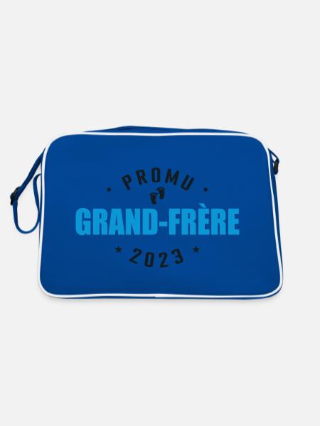 Promu Grand Frère 2023 Annonce Grossesse - Sac Retro - bleu/blanc - Dos