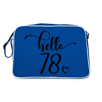 Hello 78 - Joli cadeau de 78e anniversaire, 78 ans - Sac Retro - bleu/blanc - Dos