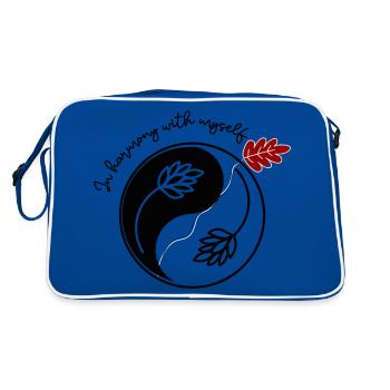 Modern & stylish "In Harmony with myself" - Retro Bag - blue/white - Back