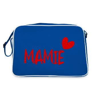 MAMIE. FÊTE DES MÈRES. BONNE FÊTE MAMIE. JE T'AIME - Sac Retro - bleu/blanc - Dos