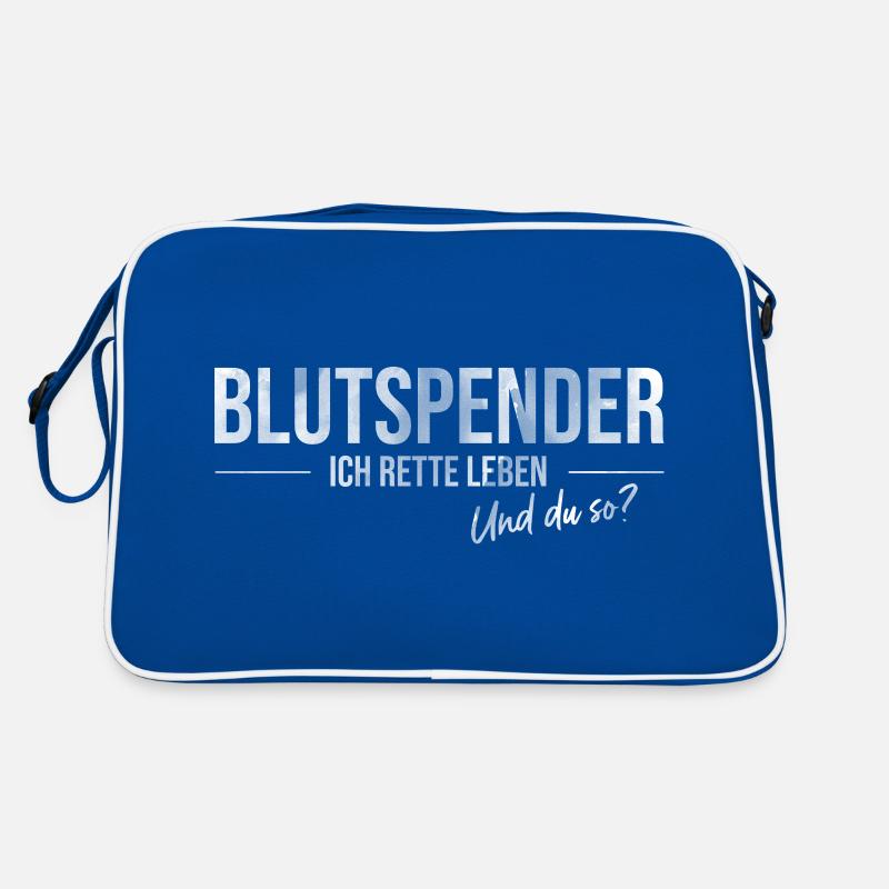 Blutspender- Lebensretter - Und du so? - Retro Tasche - Blau/Weiß