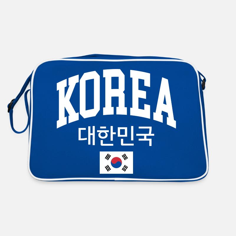 Korea - Retro Tasche - Blau/Weiß