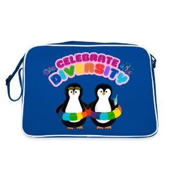 Célébrez la diversité - Sac Retro - bleu/blanc - Dos