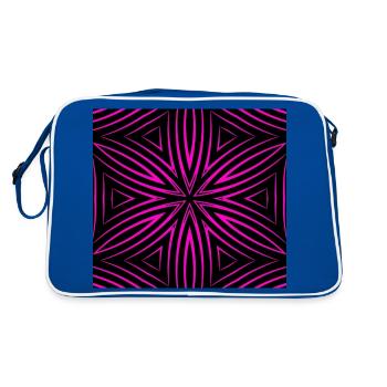 Spirale trifft Stern - Lillrose - Retro Tasche - Blau/Weiß - Hinten