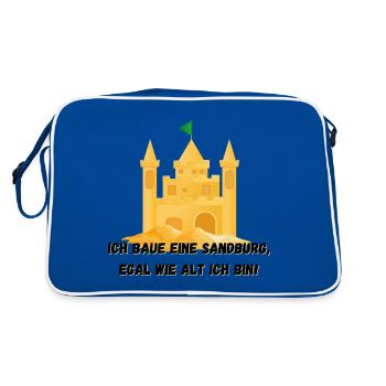 Château de sable - Je construirai un château de sable, quel que soit son âge - Sac Retro - bleu/blanc - Dos