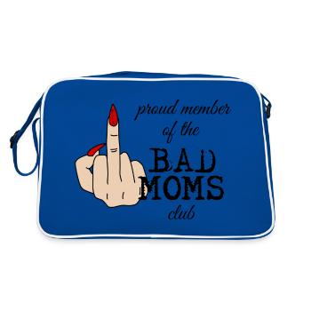 Bad Moms Club Fuck Finger Mittelfinger - Retro Tasche - Blau/Weiß - Hinten