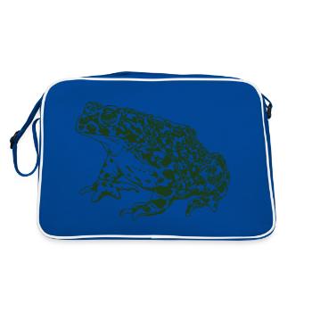 Toad Frog Graphic Aquatic Amphibian Frog Lovers - Retro Bag - blue/white - Back