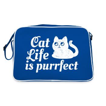 La vie de chat est ronronnante - Sac Retro - bleu/blanc - Dos