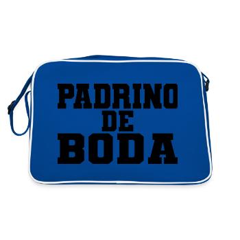 Padrino de Boda, Best Man Wedding Party Groomsmen - Retro Bag - blue/white - Back