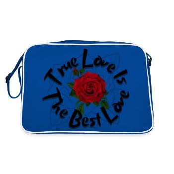 La rose fleurie de l’amour: le véritable amour Le meilleur - Sac Retro - bleu/blanc - Dos