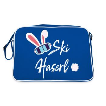 Skihaserl - Skihase - Ski - Vacances au ski - Sac Retro - bleu/blanc - Dos