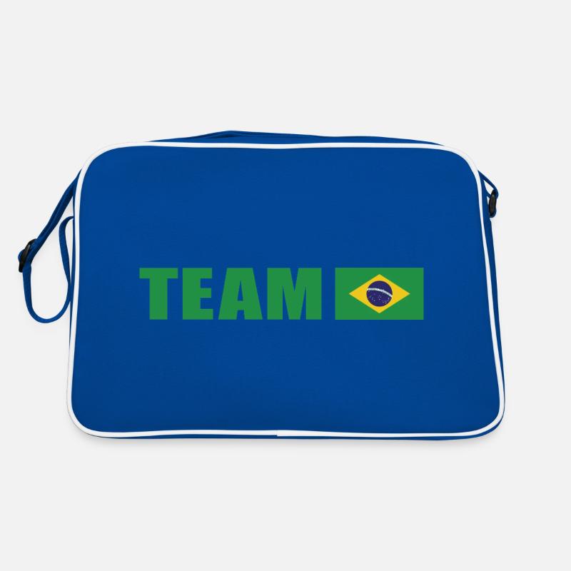 Support-Team Brasilien - Retro Tasche - Blau/Weiß