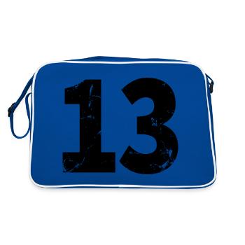 Cool Number 13 - 13 Years Old 13th Birthday Gift - Retro Bag - blue/white - Back