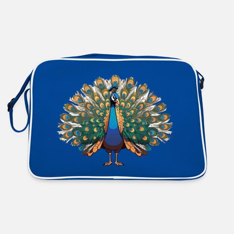 Peacock - Bird Sticker Retro Bag