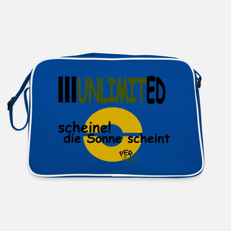 scheine! die Sonne scheint - Retro Tasche - Blau/Weiß