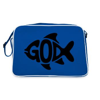 Dieu Poisson - Logo Chrétien - Sac Retro - bleu/blanc - Dos