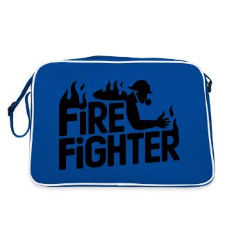 Fire fighter - Cool Hero Logo - Retro Bag - blue/white - Back
