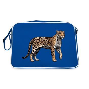 Leopard - Animal Sticker - Retro Bag - blue/white - Back