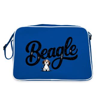 Beagle - Conception de chien de compagnie - Sac Retro - bleu/blanc - Dos