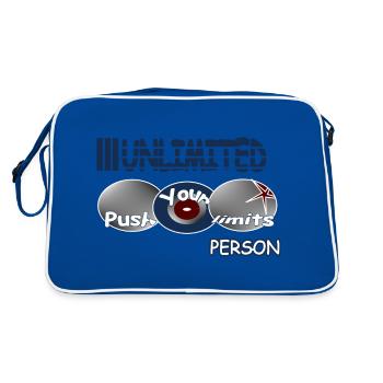 Repoussez vos limites - Sac Retro - bleu/blanc - Dos