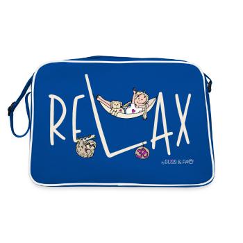 Bliss & Paw - Relax - Retro Tasche - Blau/Weiß - Hinten