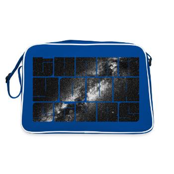 Thank you your star lettering with Milky Way - Retro Bag - blue/white - Back