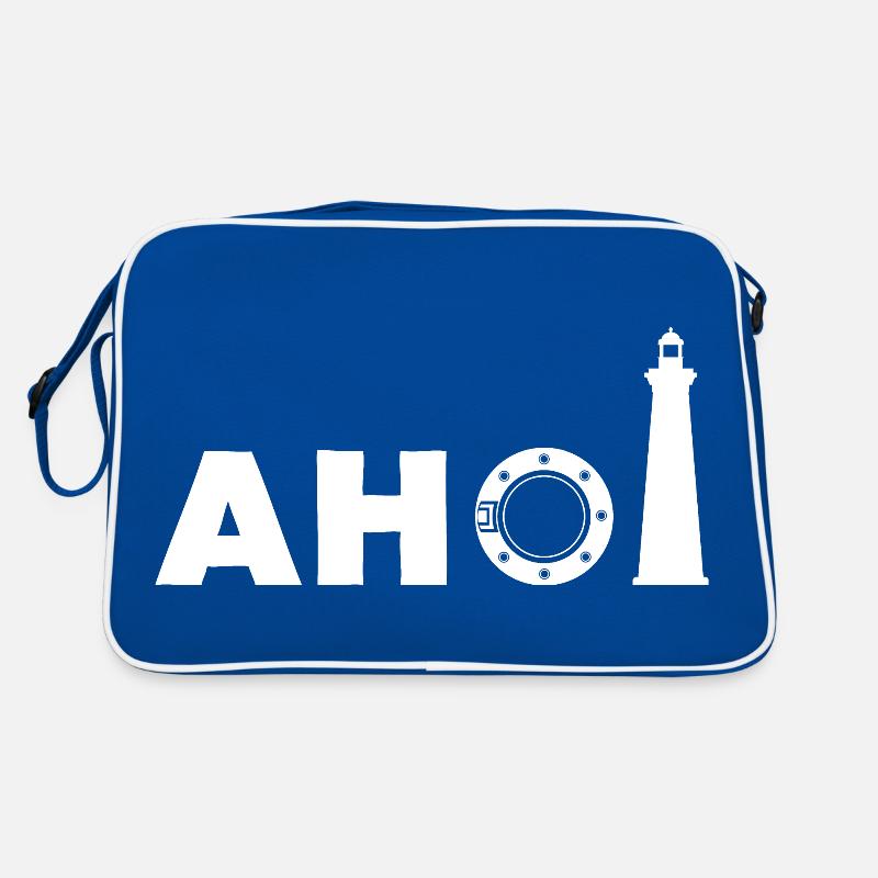 Hinter'm Leuchtturm heißt's "Ahoi" Retro Tasche