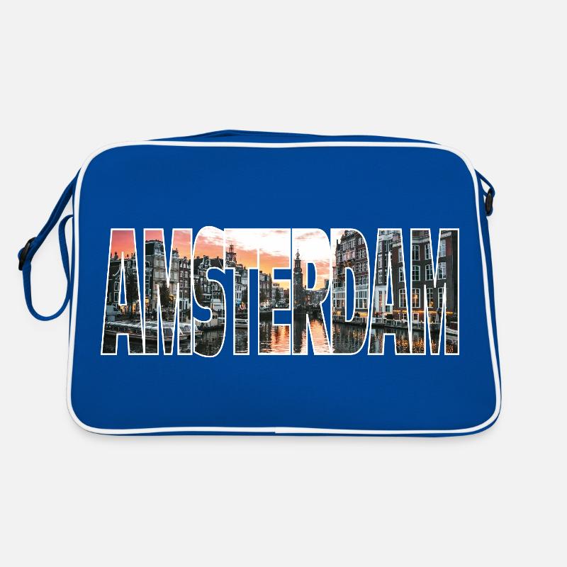 Amsterdam - Sac Retro - bleu/blanc