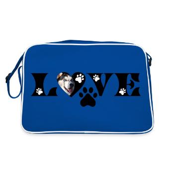 LOVE - Déclaration pour les fans de chiens - Sac Retro - bleu/blanc - Dos