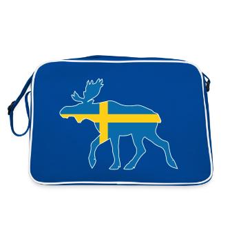 Sweden Moose - Retro Bag - blue/white - Back