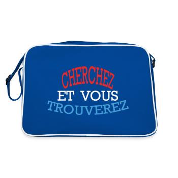 CHERCHEZ ET VOUS TROUVEREZ - Rouge Blanc Bleu - Sac Retro - bleu/blanc - Dos