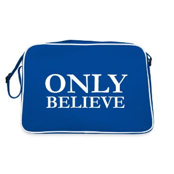 ONLY BELIEVE - BIBLE VERSE - CHRISTIAN QUOTE - Retro Bag - blue/white - Back