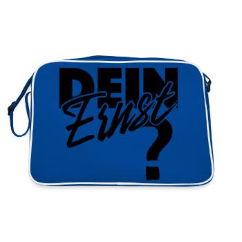 Dein Ernst? Not your Ernst / Nicht dein Ernst - Retro Tasche - Blau/Weiß - Hinten