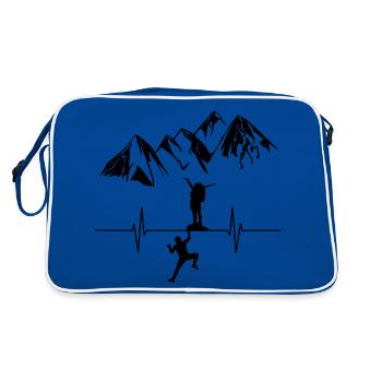 Klettern Paar - Retro Tasche - Blau/Weiß - Hinten