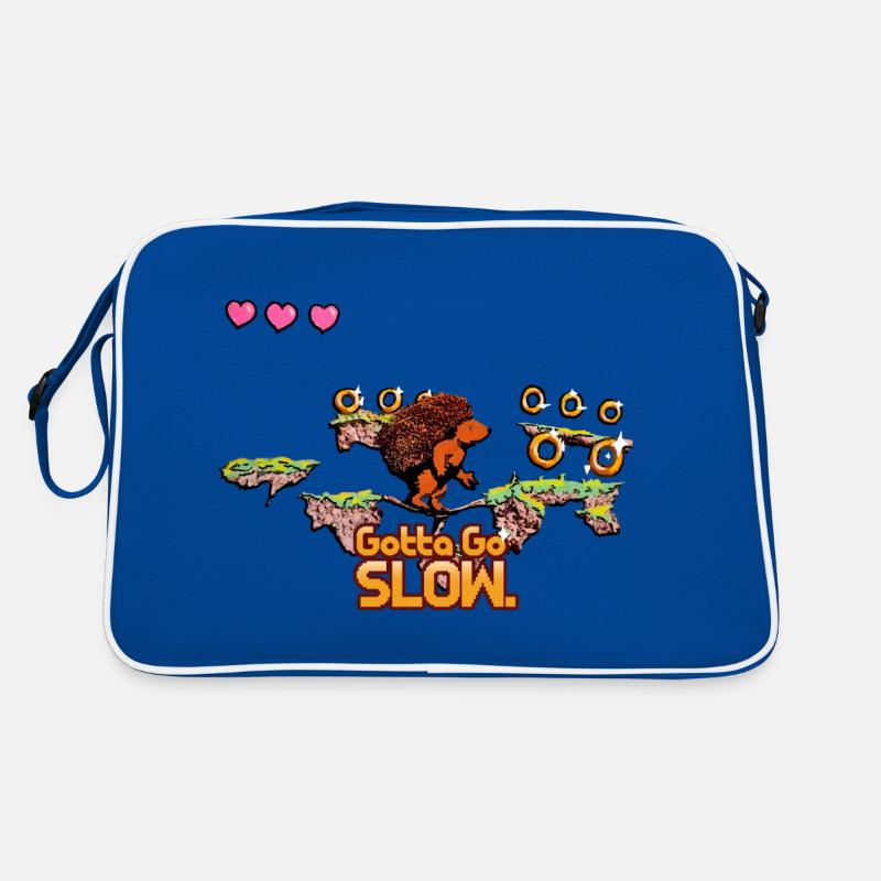 Ich muss es langsam angehen. - Retro Tasche - Blau/Weiß