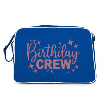 Birthday Crew Matching Group Birthday Party Outfit - Retro Bag - blue/white - Back
