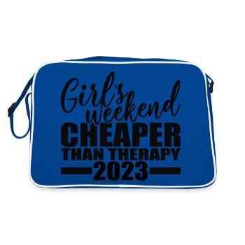Week-end des filles moins cher que la thérapie 2023 - Sac Retro - bleu/blanc - Dos
