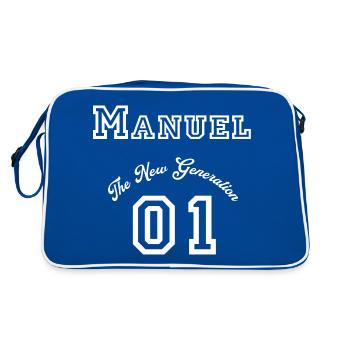 First name: Manuel - "The New Generation", White - Retro Bag - blue/white - Back