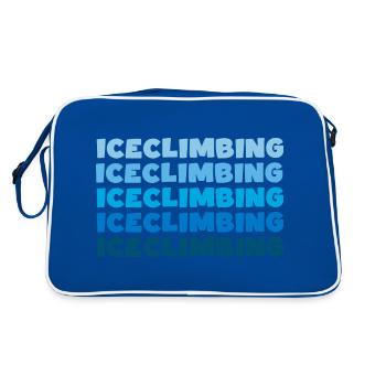 eisklettern iceclimbing eisgletscher eispickel - Retro Tasche - Blau/Weiß - Hinten