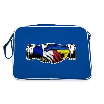 Je me tiens avec l’Ukraine France Français drapeau - Sac Retro - bleu/blanc - Dos