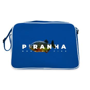 Red Belly Piranha Monster Fish Keeper - Retro Bag - blue/white - Back