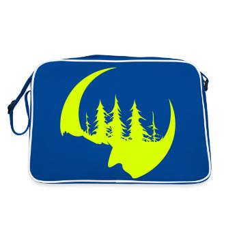 Dark forest face and sickle - Retro Bag - blue/white - Back